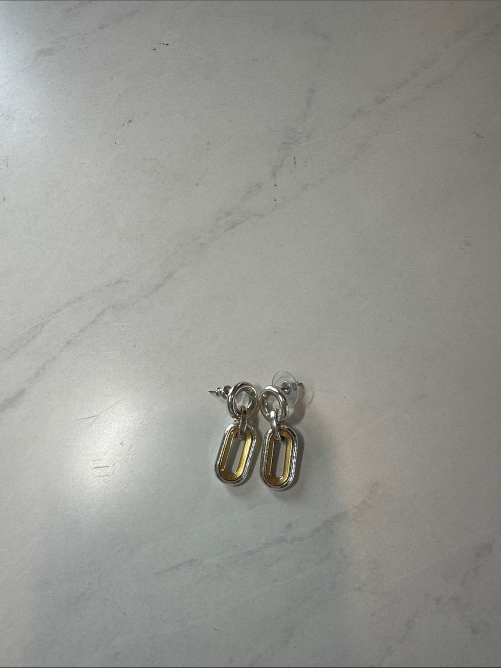 Brighton Medici Two Tone Link Post Drop Earrings